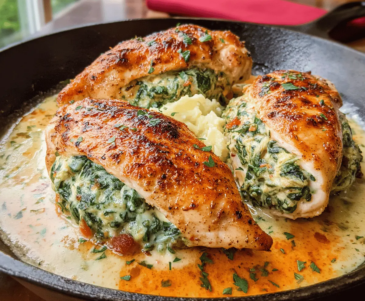 Easy Spinach Stuffed Chicken Breasts Recipe