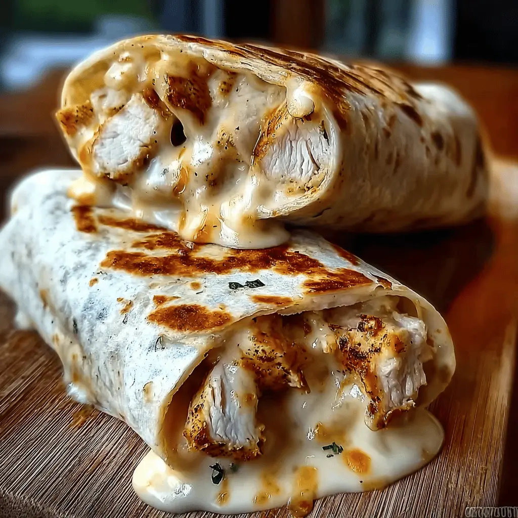 Easy Cheesy Garlic Chicken Wraps Recipe