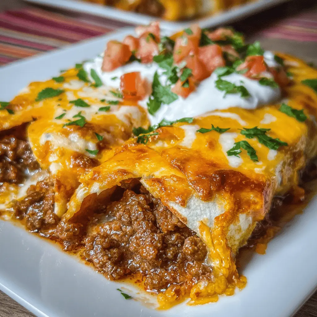 Easy Cheesy Ground Beef Enchiladas Recipe