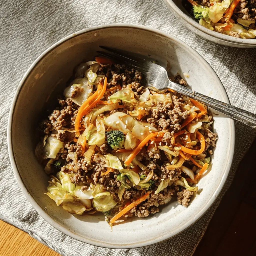 Easy Low-Carb Mongolian Beef and Cabbage Recipe