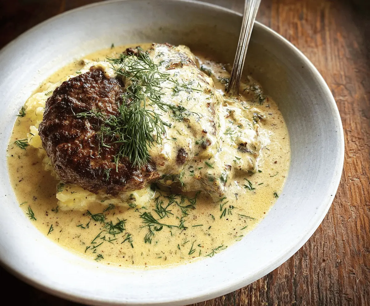 Creamy Dill Hamburger Steaks Recipe