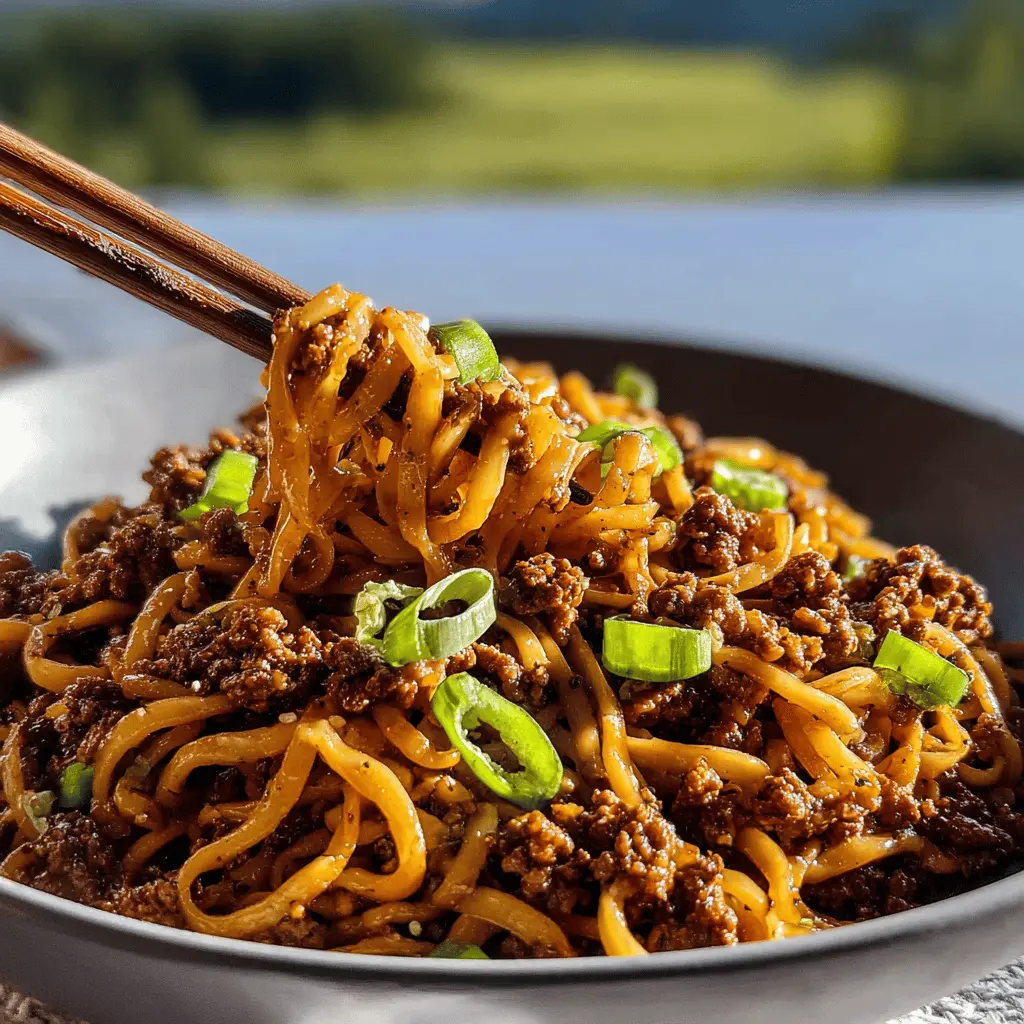 Easy Mongolian Ground Beef Noodles Recipe
