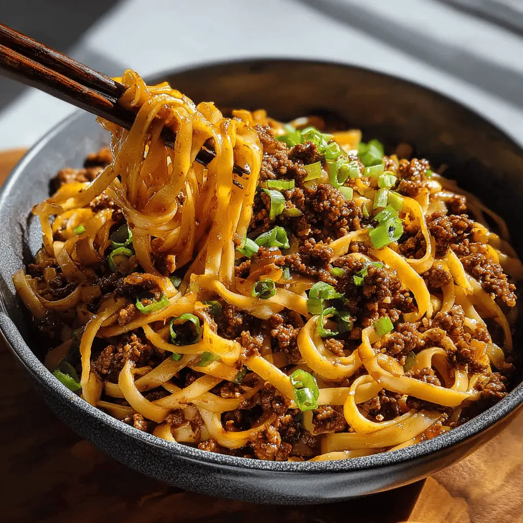 Easy Mongolian Ground Beef Noodles Recipe