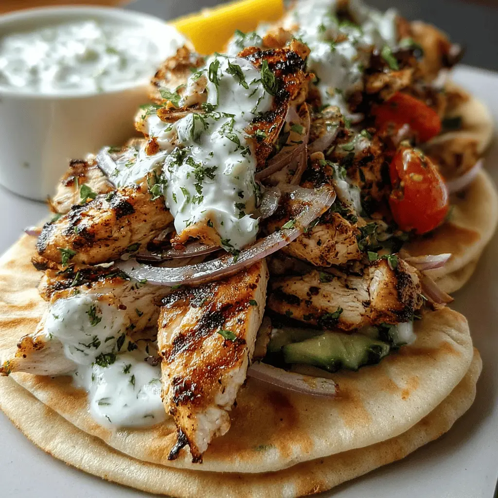 Greek Chicken Gyros with Zesty Lemon Herb Marinade