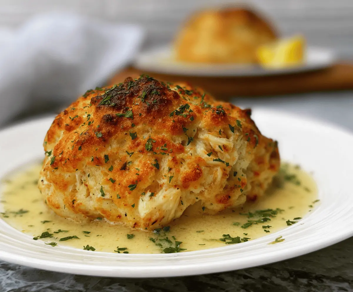Crab Stuffed Cheddar Bay Biscuits with Lemon Butter