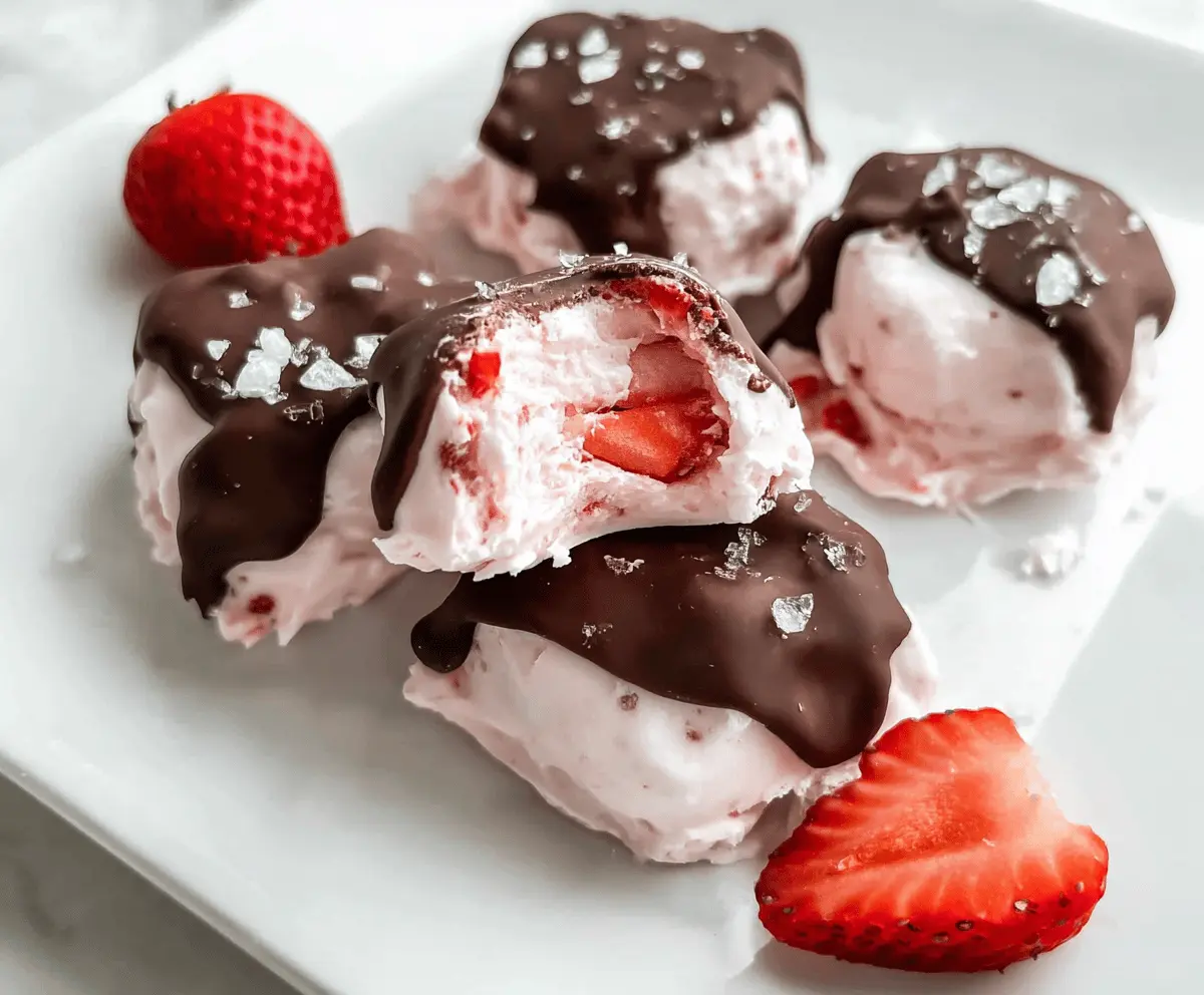 Easy Chocolate Strawberry Frozen Yogurt Bites Recipe