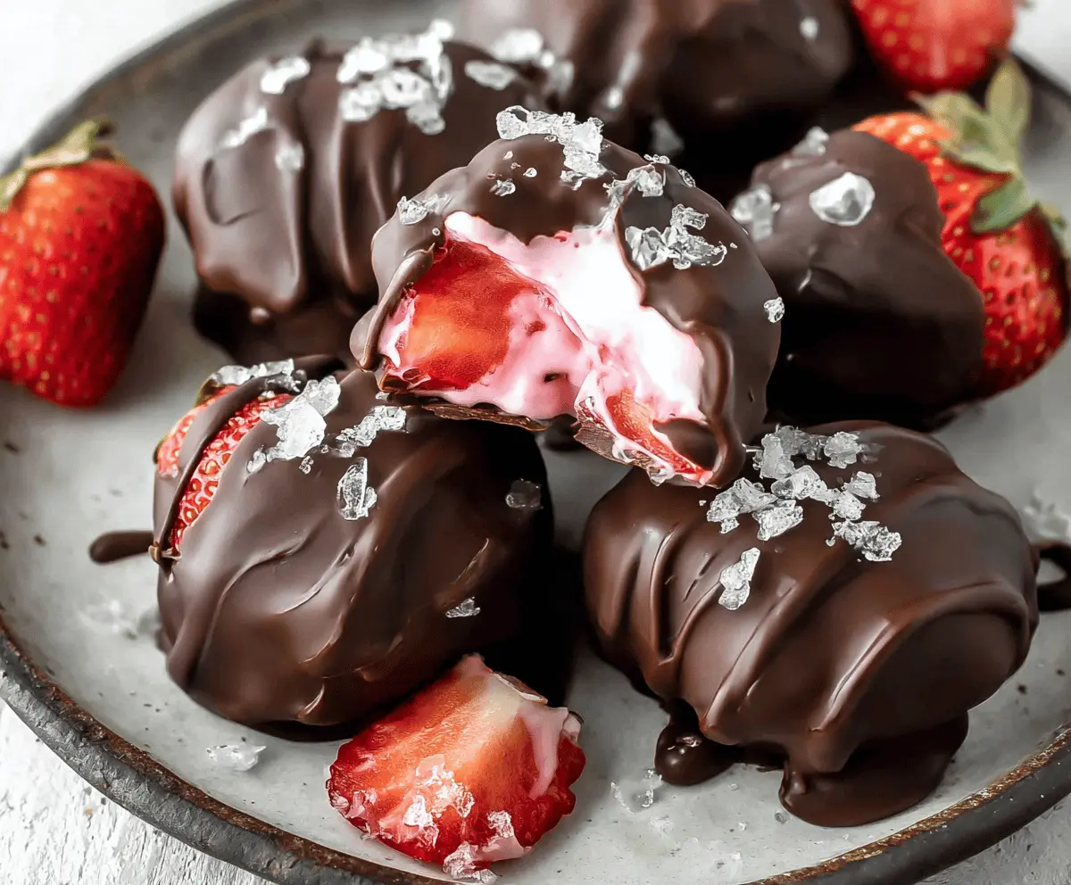 Easy Chocolate Strawberry Frozen Yogurt Bites Recipe