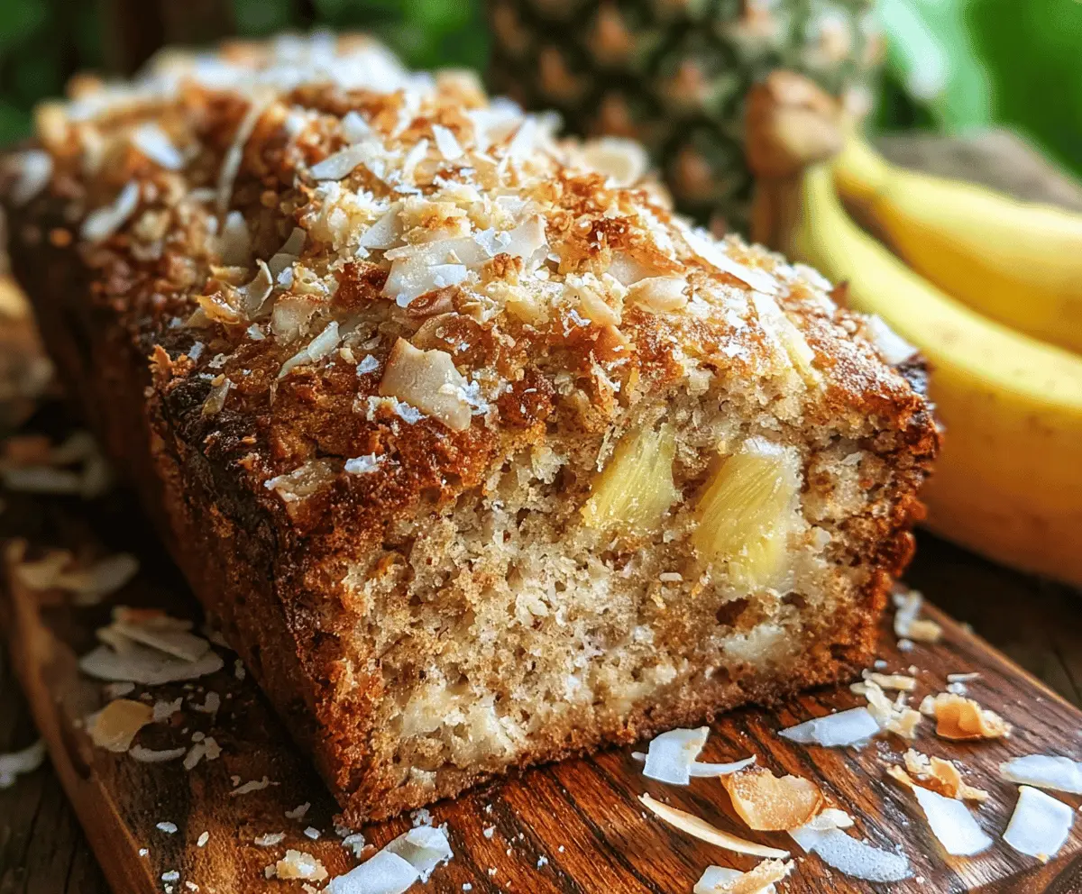 Hawaiian Banana Bread with Pineapple and Coconut