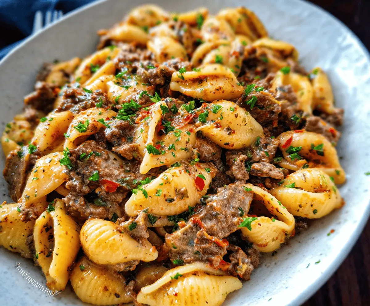 Creamy Beef and Shells Pasta Recipe