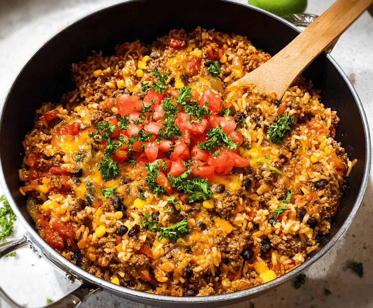 Super Easy Beef and Rice Skillet Recipe