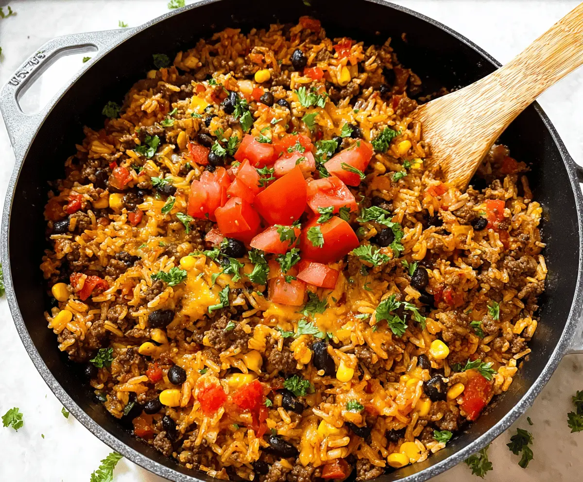 Super Easy Beef and Rice Skillet Recipe