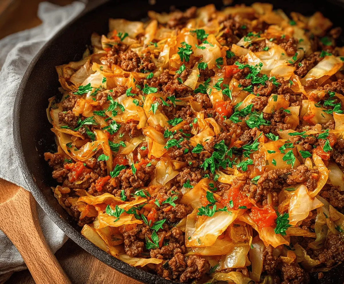 Easy Ground Beef And Cabbage Skillet Dinner Recipe