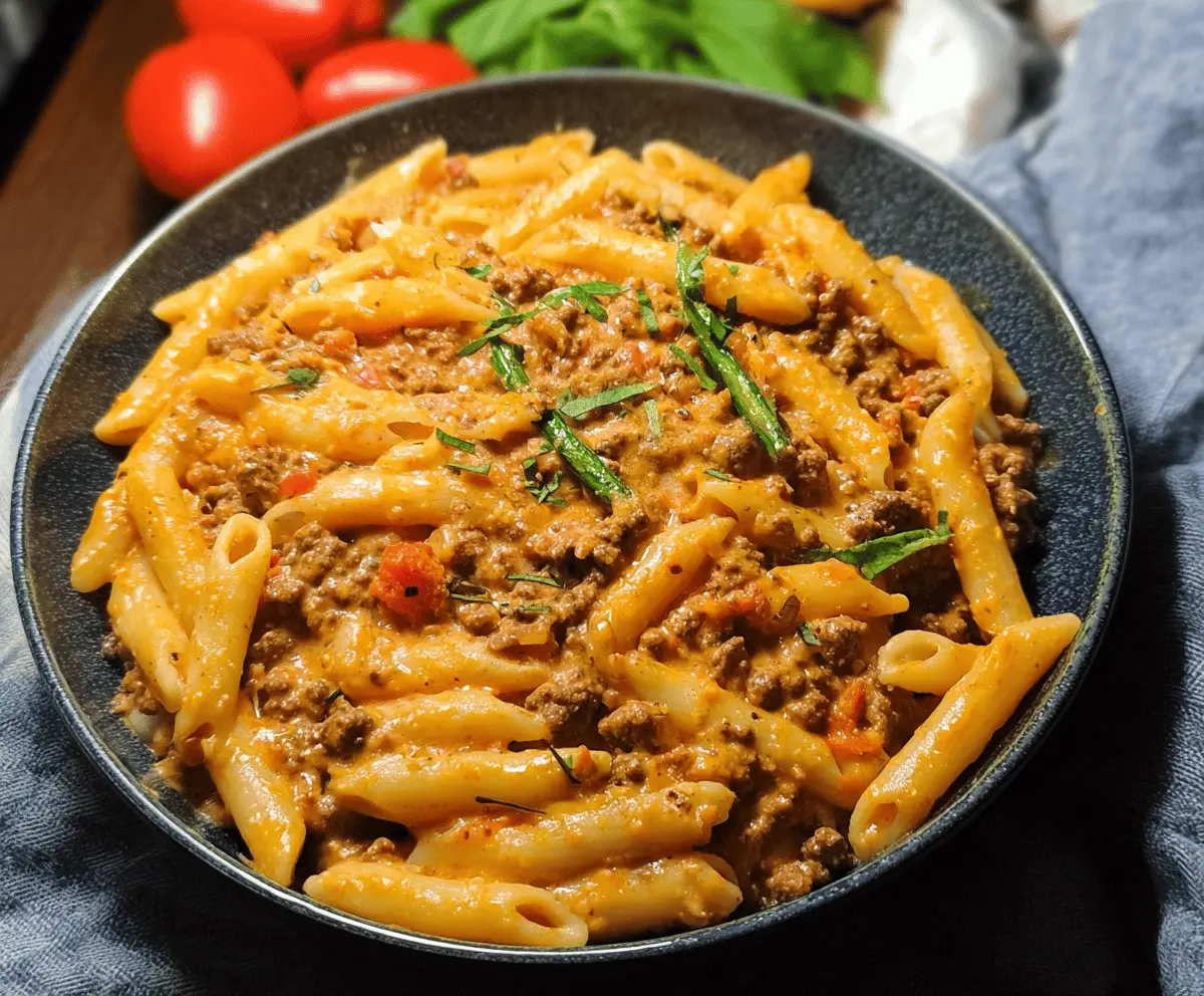 Creamy High Protein Beef Pasta Recipe