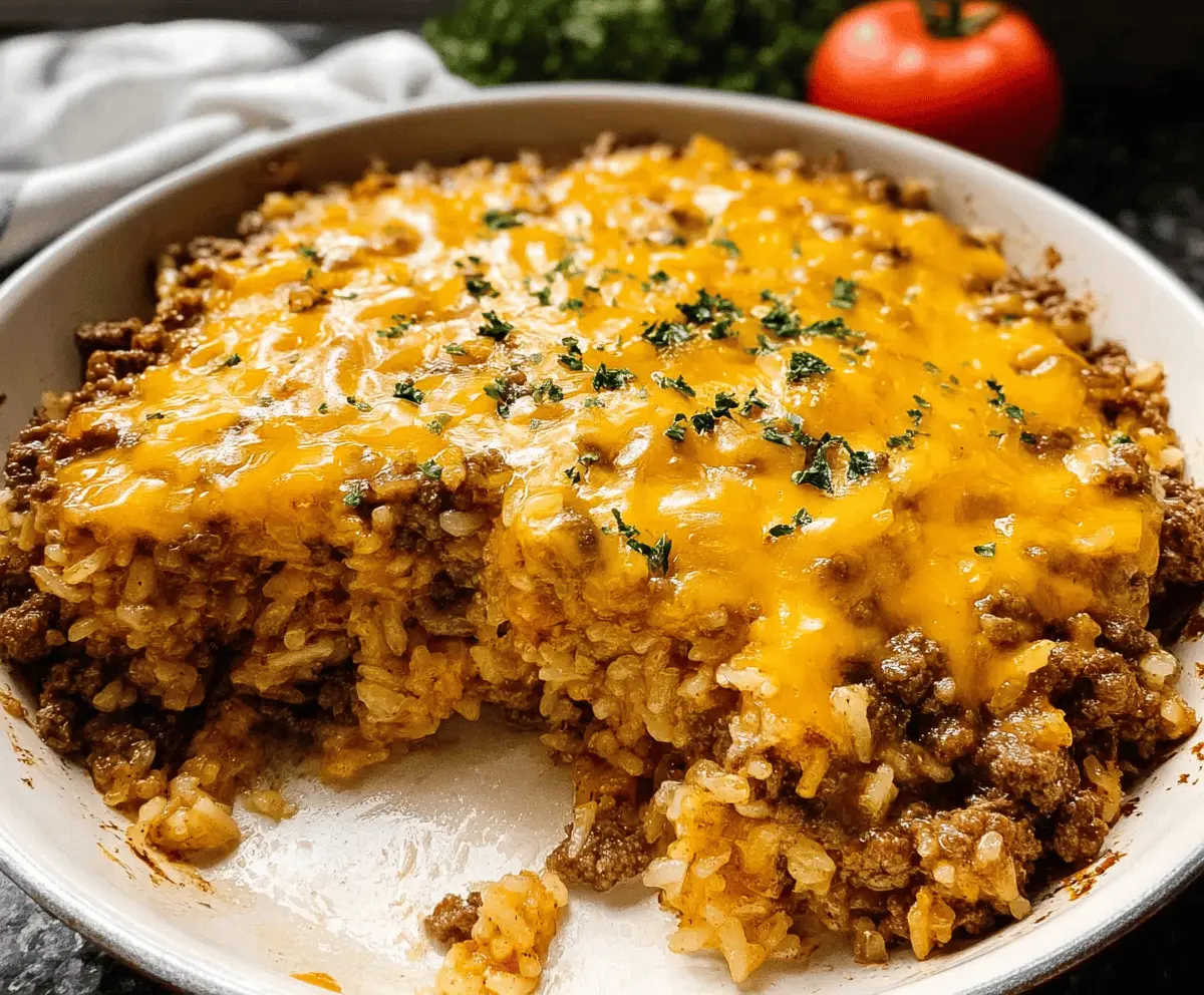 Cheesy Hamburger Rice Casserole Recipe