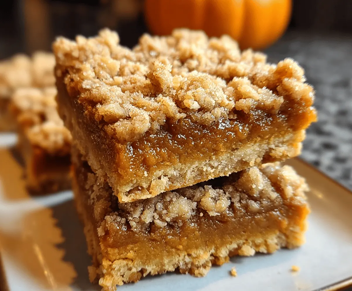 Easy Pumpkin Pie Crumble Bars Recipe