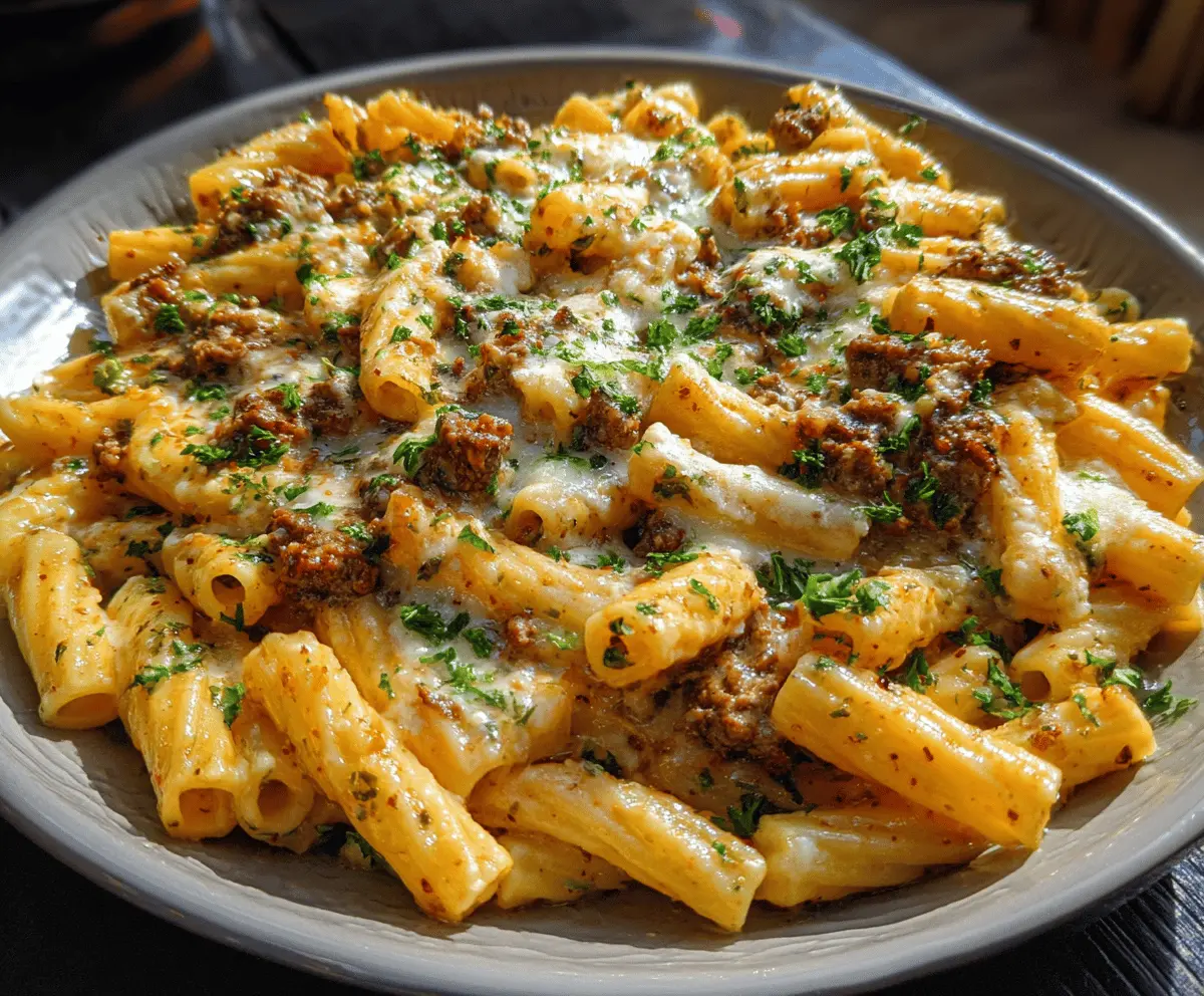 Creamy Garlic Beef Pasta Recipe