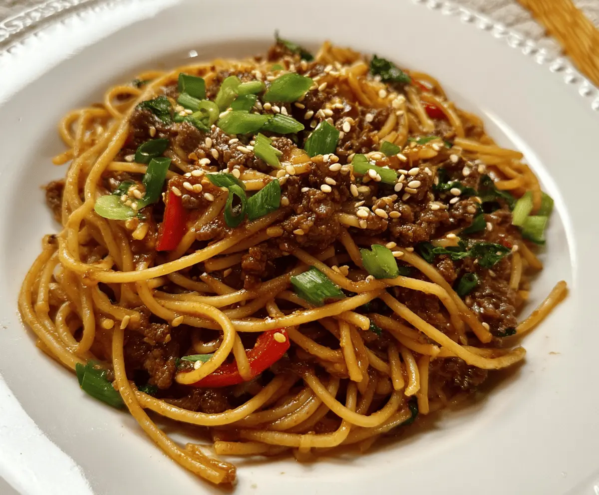 Easy Asian Ground Beef Spaghetti Recipe