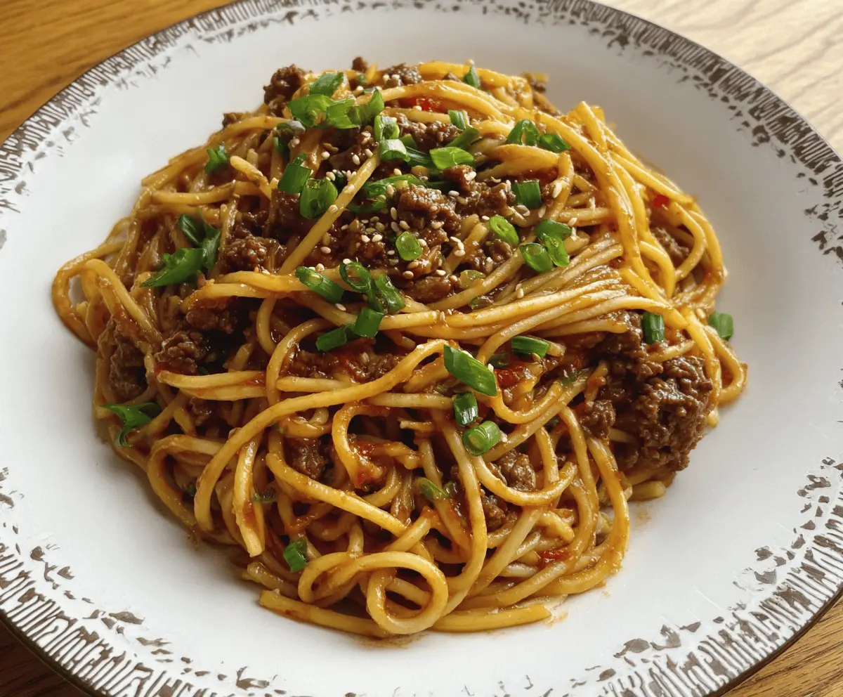 Easy Asian Ground Beef Spaghetti Recipe