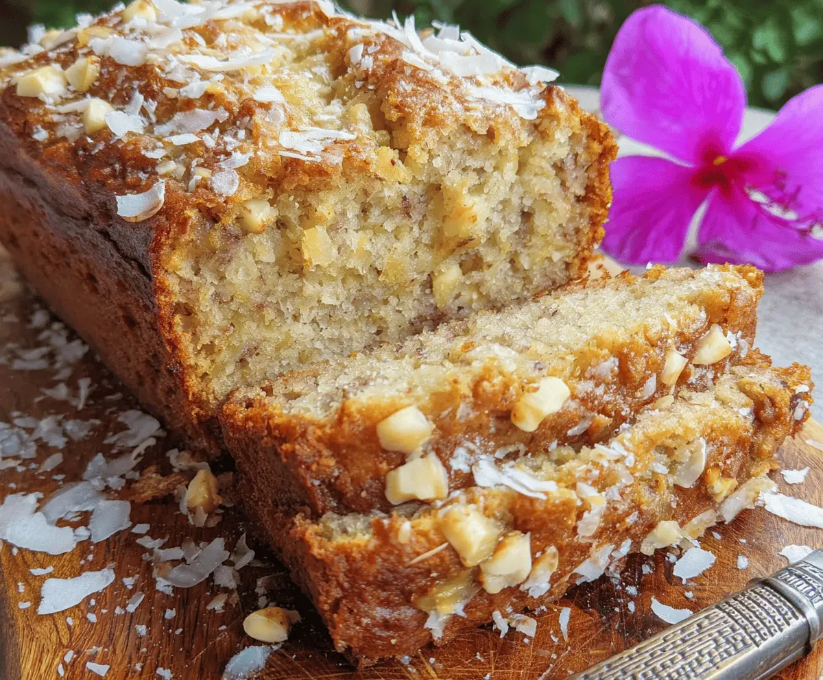 Hawaiian Banana Bread with Pineapple and Macadamia Nuts