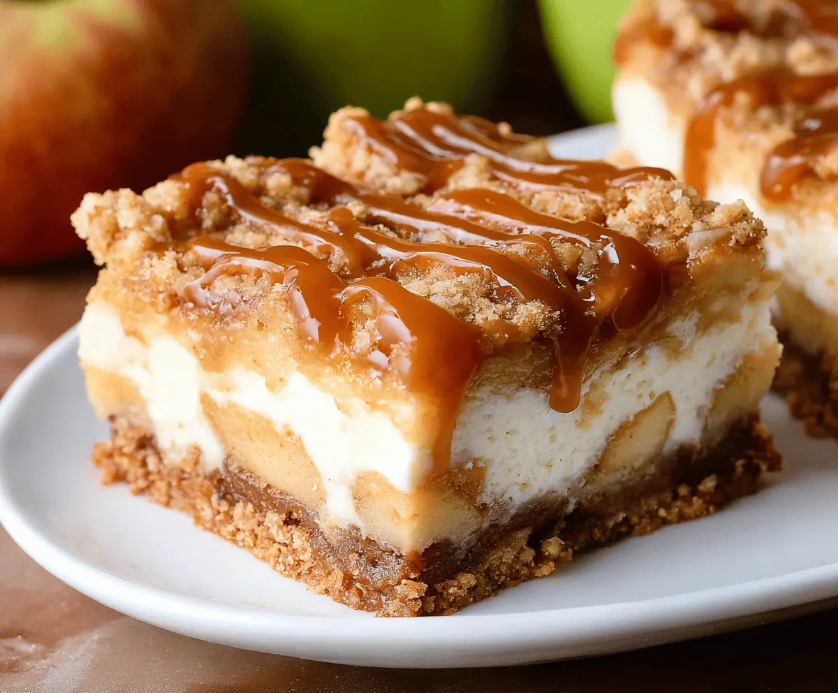 Caramel Apple Cheesecake Bars