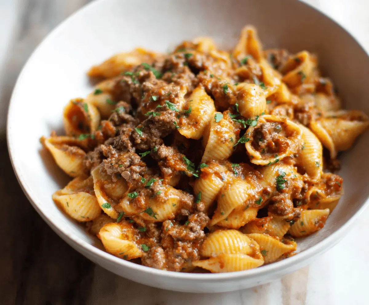 Creamy Beef And Shells Recipe