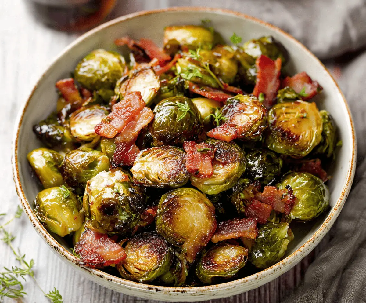 Maple Balsamic Brussels Sprouts With Bacon