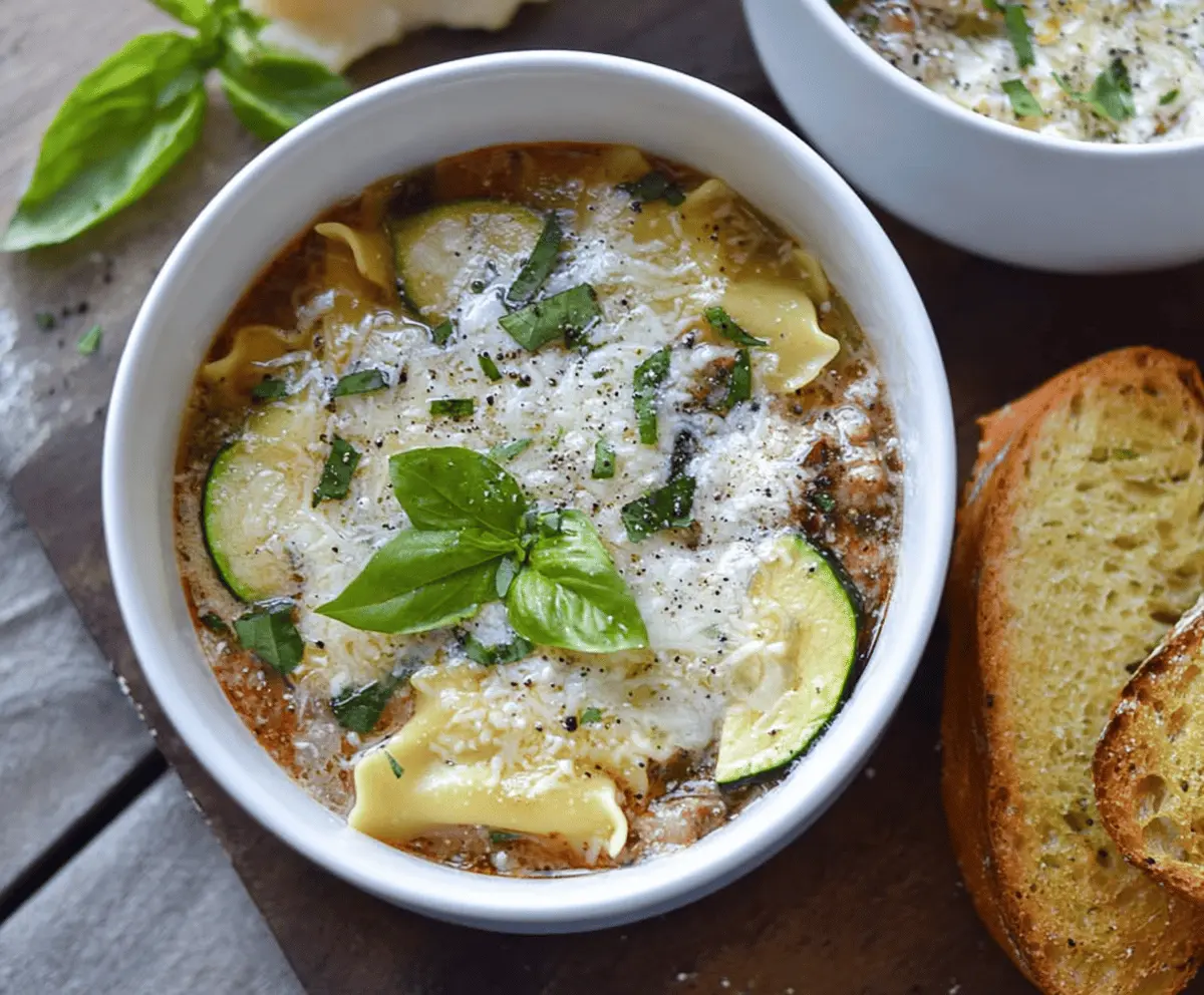 Pesto Lasagna Soup
