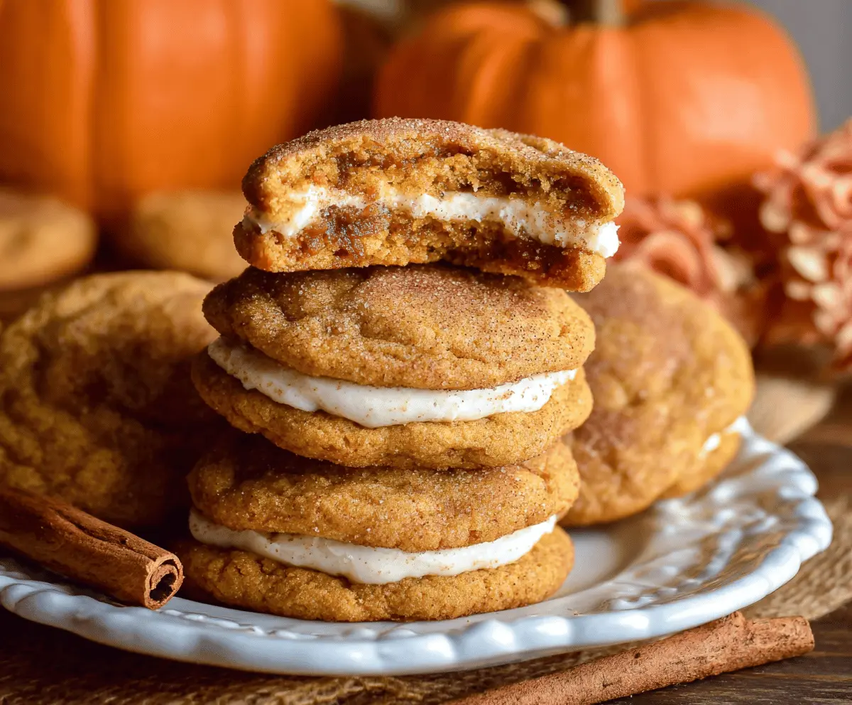 Pumpkin Cheesecake Cream Cheese Filled Cookies