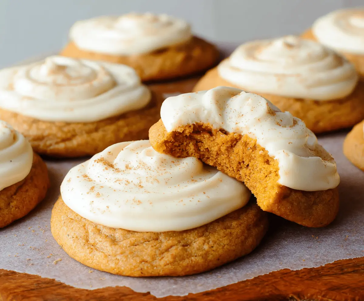 Pumpkin Cream Cheese Frosted Cookies