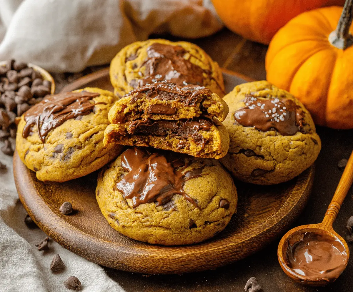 Pumpkin Nutella Cookies