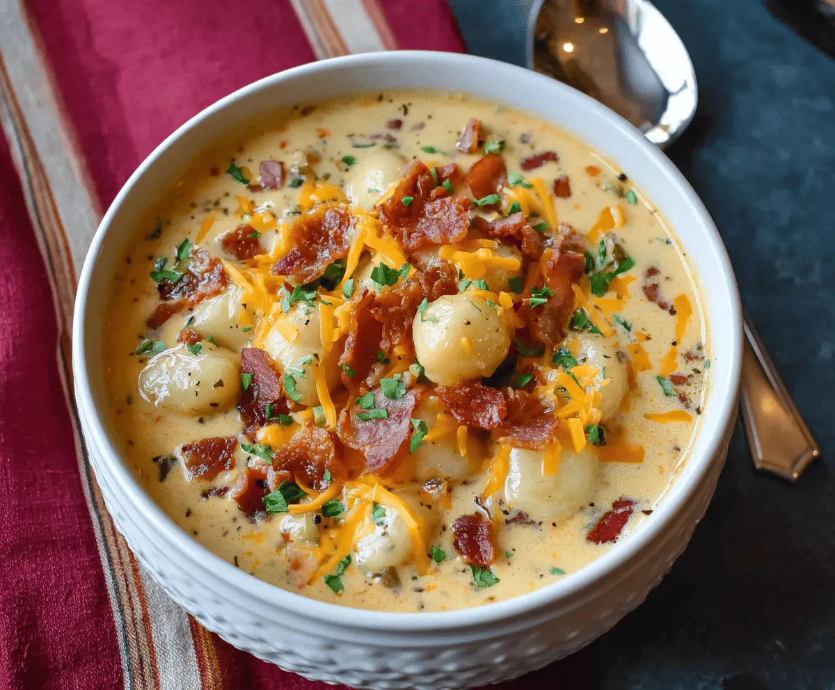 Bacon Cheddar Gnocchi Soup