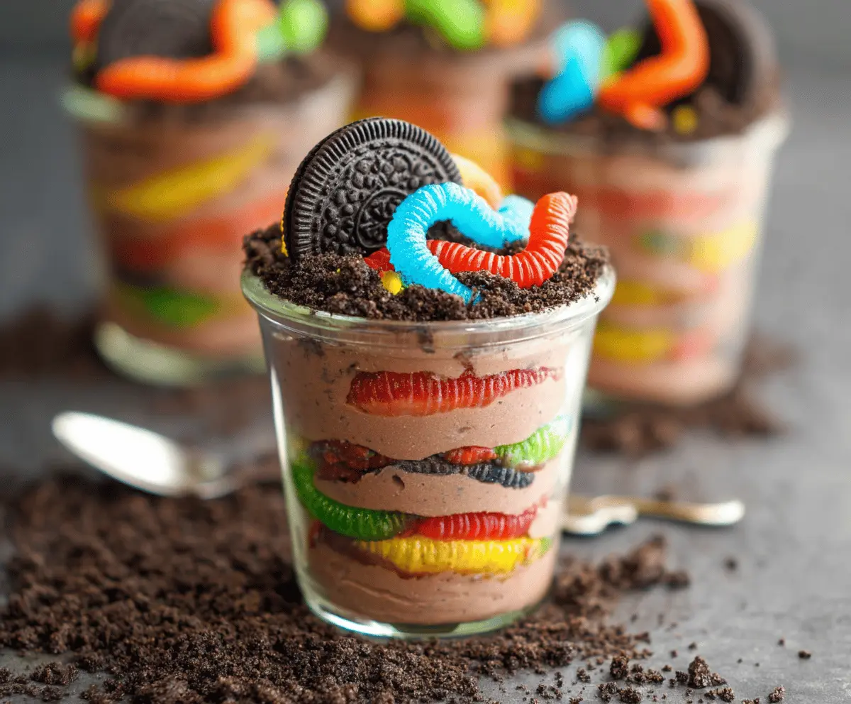 Dirt Cups with Gummy Worms