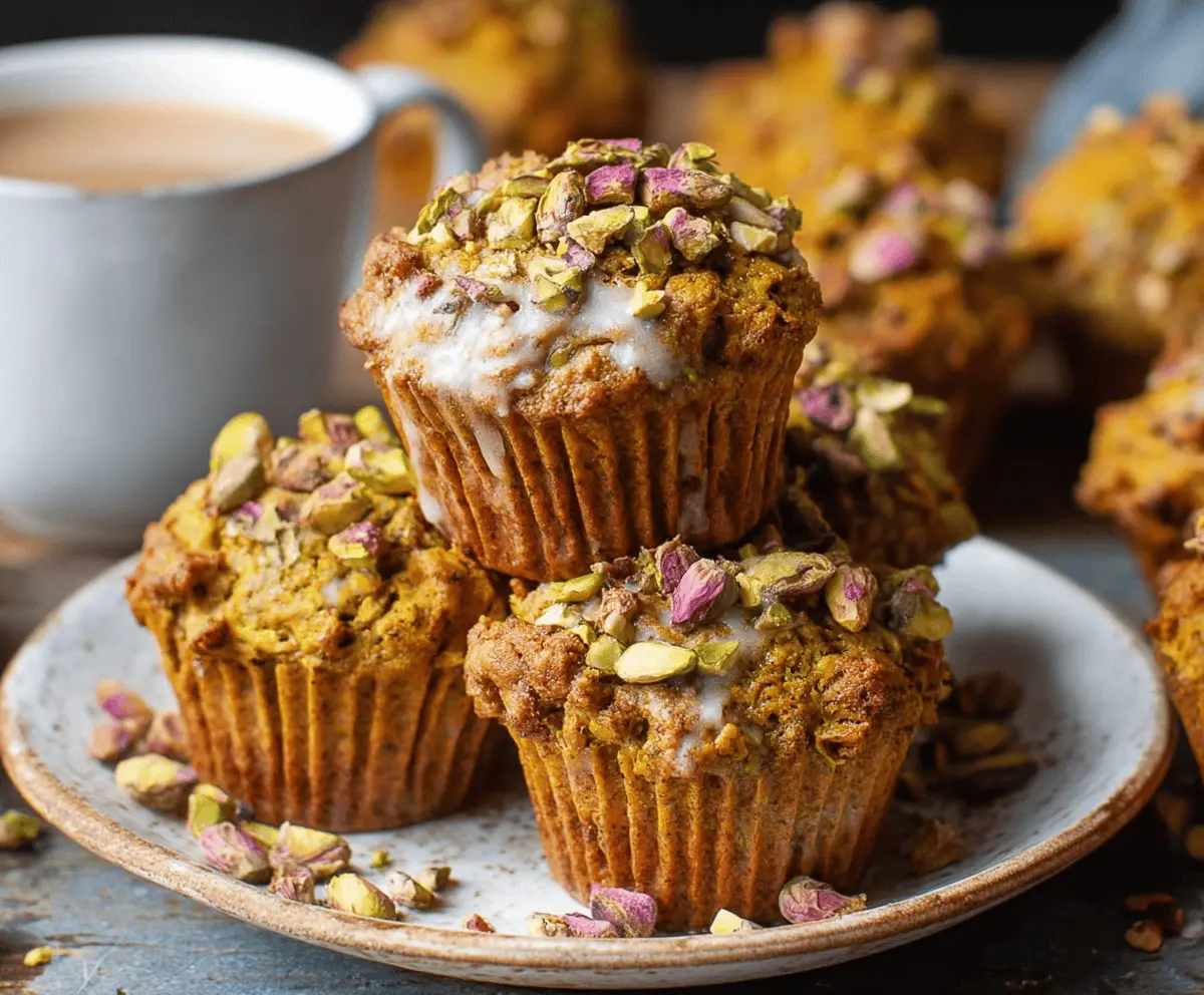Pumpkin Pistachio Muffins