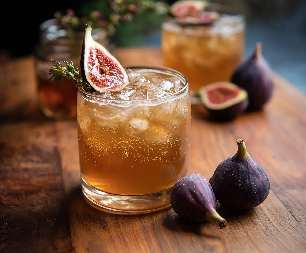 Refreshing Fig Bourbon Smash cocktail served in a glass with fresh figs and mint garnish, perfect for summer drinks.