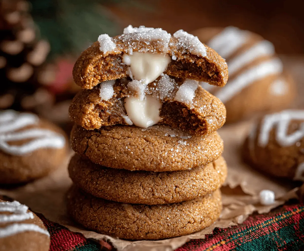 Delicious gingerbread cheesecake cookies decorated with festive icing and sprinkles