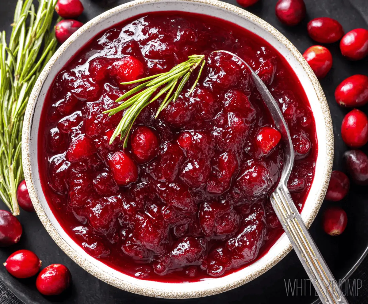 Delicious homemade keto cranberry sauce served in a glass bowl for low-carb holiday meal.