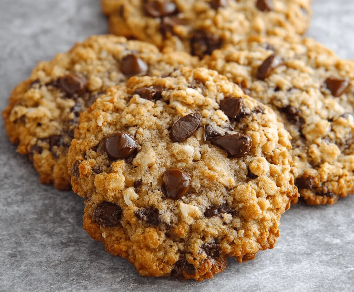 Delicious homemade oatmeal chocolate chip cookies with gooey chocolate chips and a soft, chewy texture.