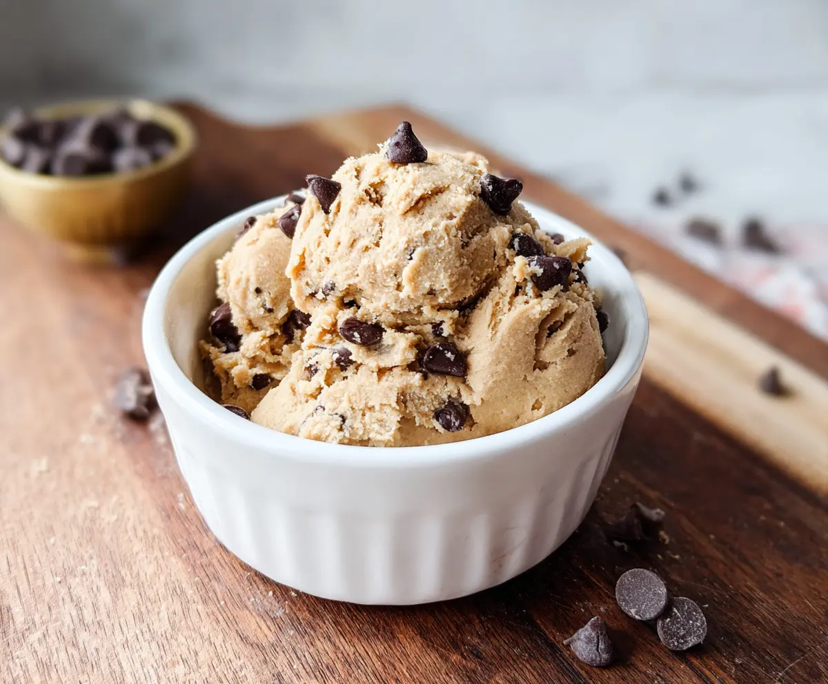 Creamy Greek Yogurt Cookie Dough served as a healthy snack or dessert