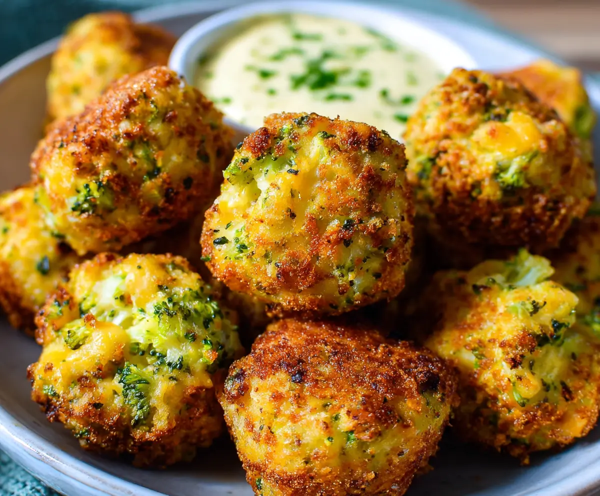 Delicious Broccoli Cheddar Poppers, homemade bites with melted cheese and fresh broccoli