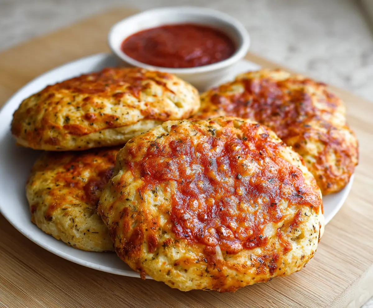 Delicious Cottage Cheese Pizza Buns fresh out of the oven, showcasing golden crust and cheesy topping.