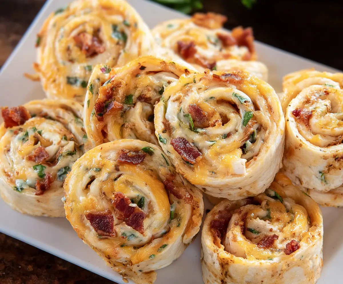 Delicious Crack Chicken Pinwheels filled with tender chicken, cheese, and savory seasonings.