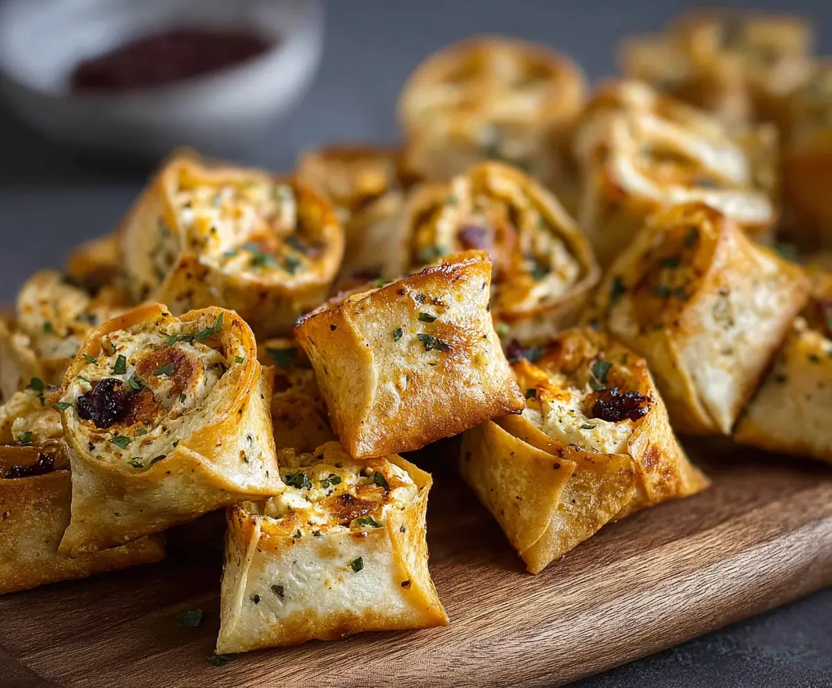 Cream Cheese Tortilla Bites with fresh herbs and savory filling served as a quick appetizer.