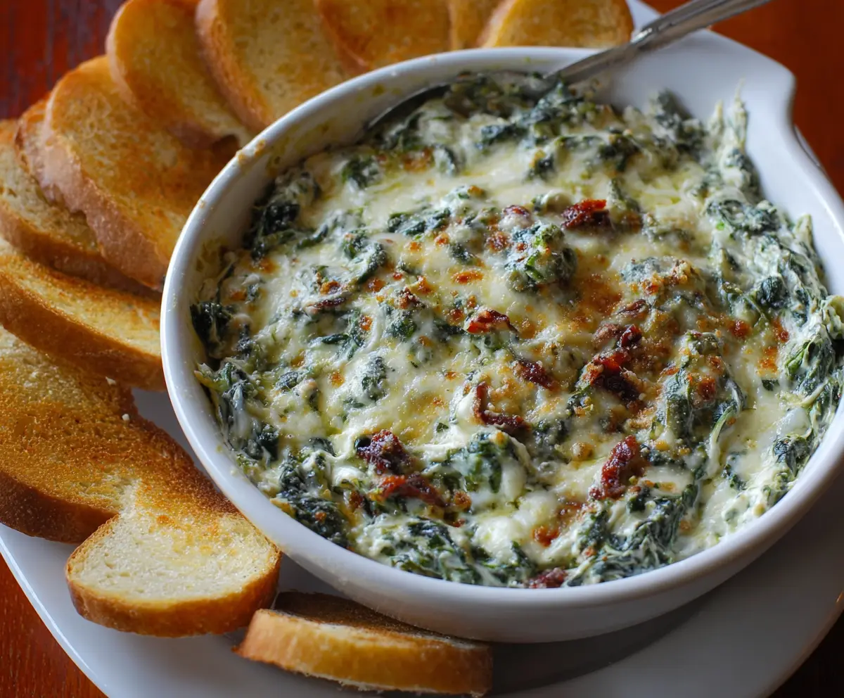 Creamy spinach dip served at Longhorn Steakhouse, perfect for sharing as an appetizer