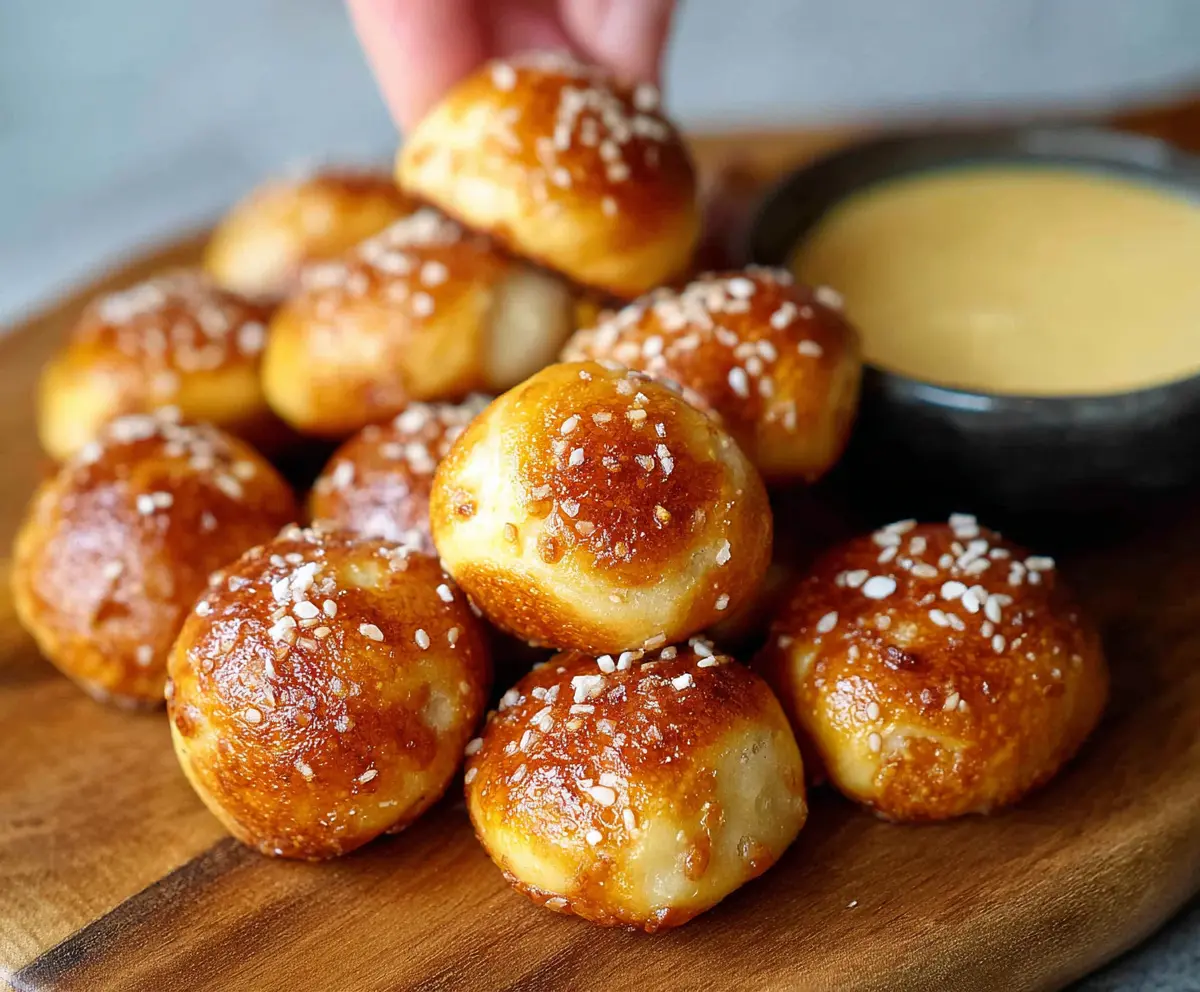 Delicious handmade pretzel bites made from two ingredients with a golden-brown crust.