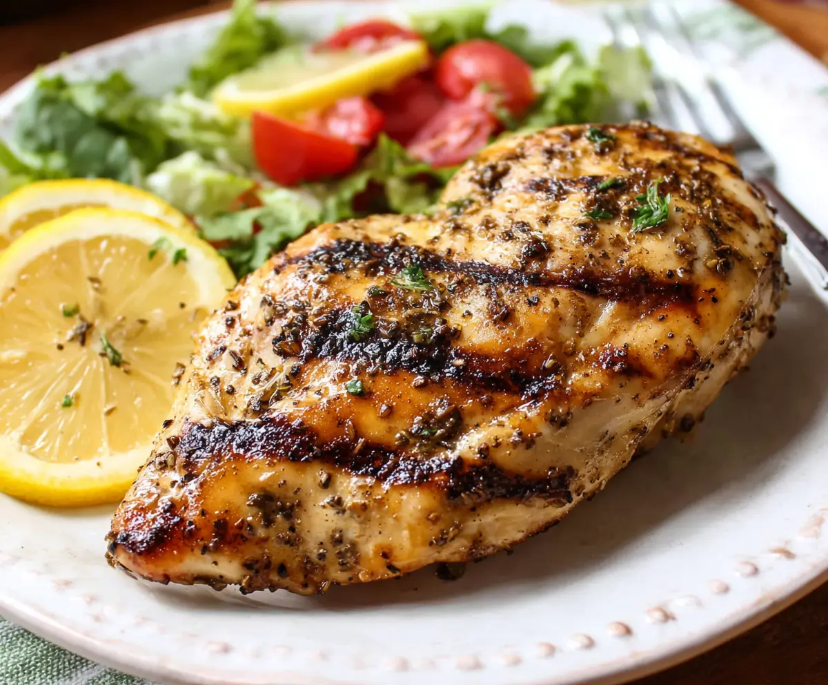 Delicious grilled lemon pepper chicken served on a plate, perfect for a flavorful summer meal.