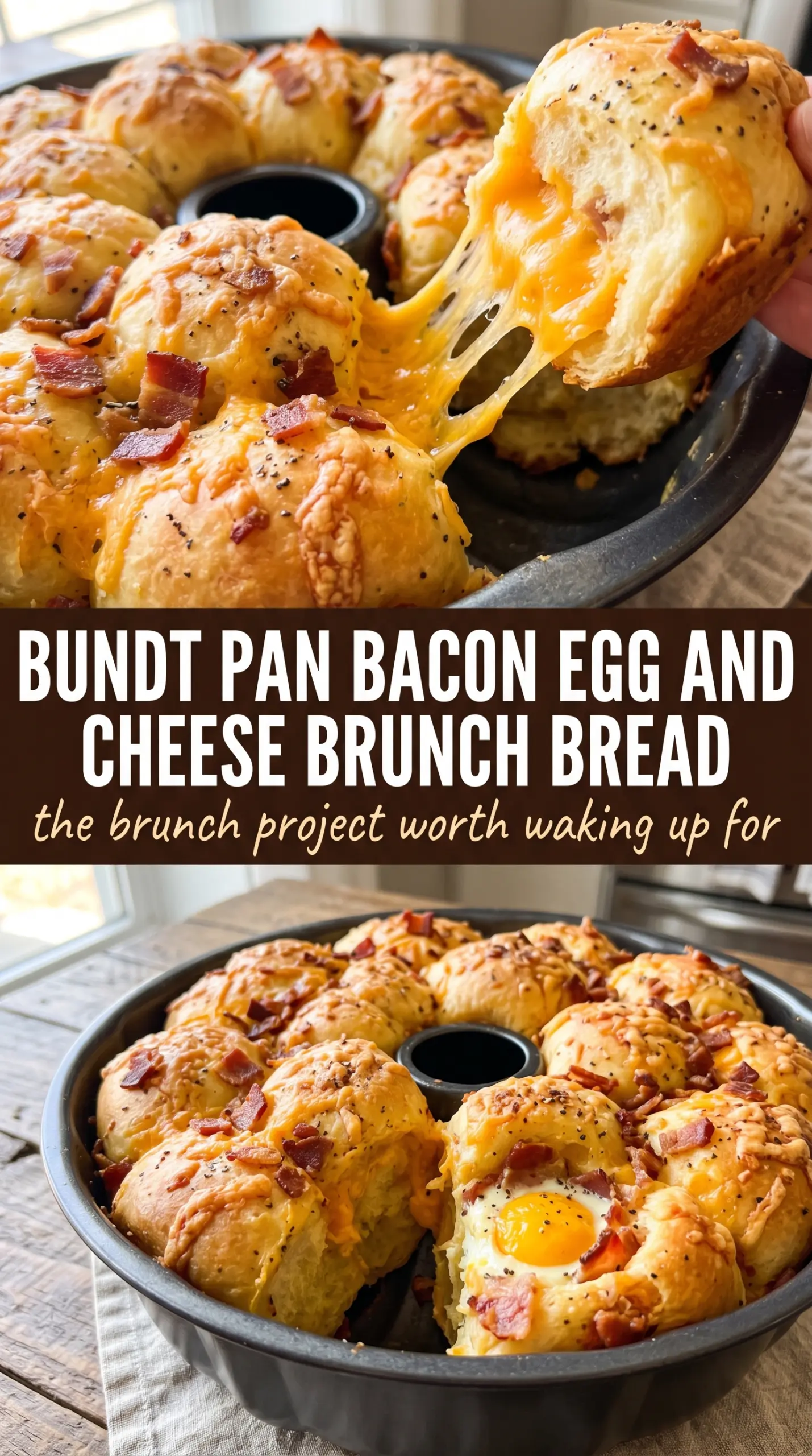 Bundt Pan Bacon Egg and Cheese Brunch Bread savory cheesy