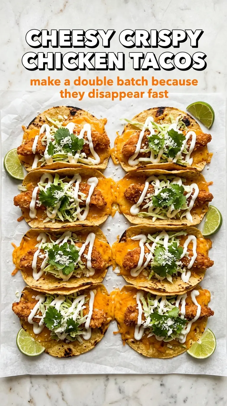 Cheesy Crispy Chicken Tacos crispy melted cheese
