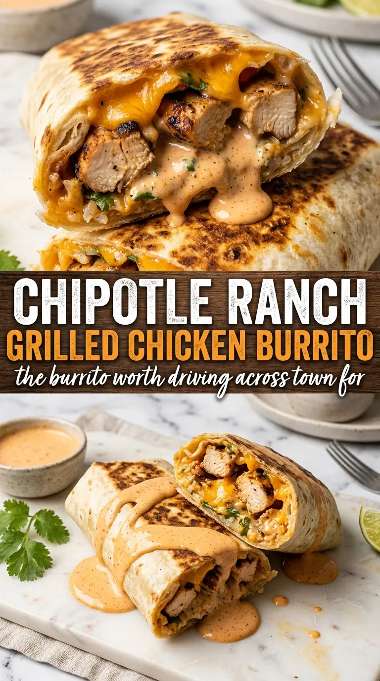 Chipotle Ranch Grilled Chicken Burrito grilled smoky cheesy