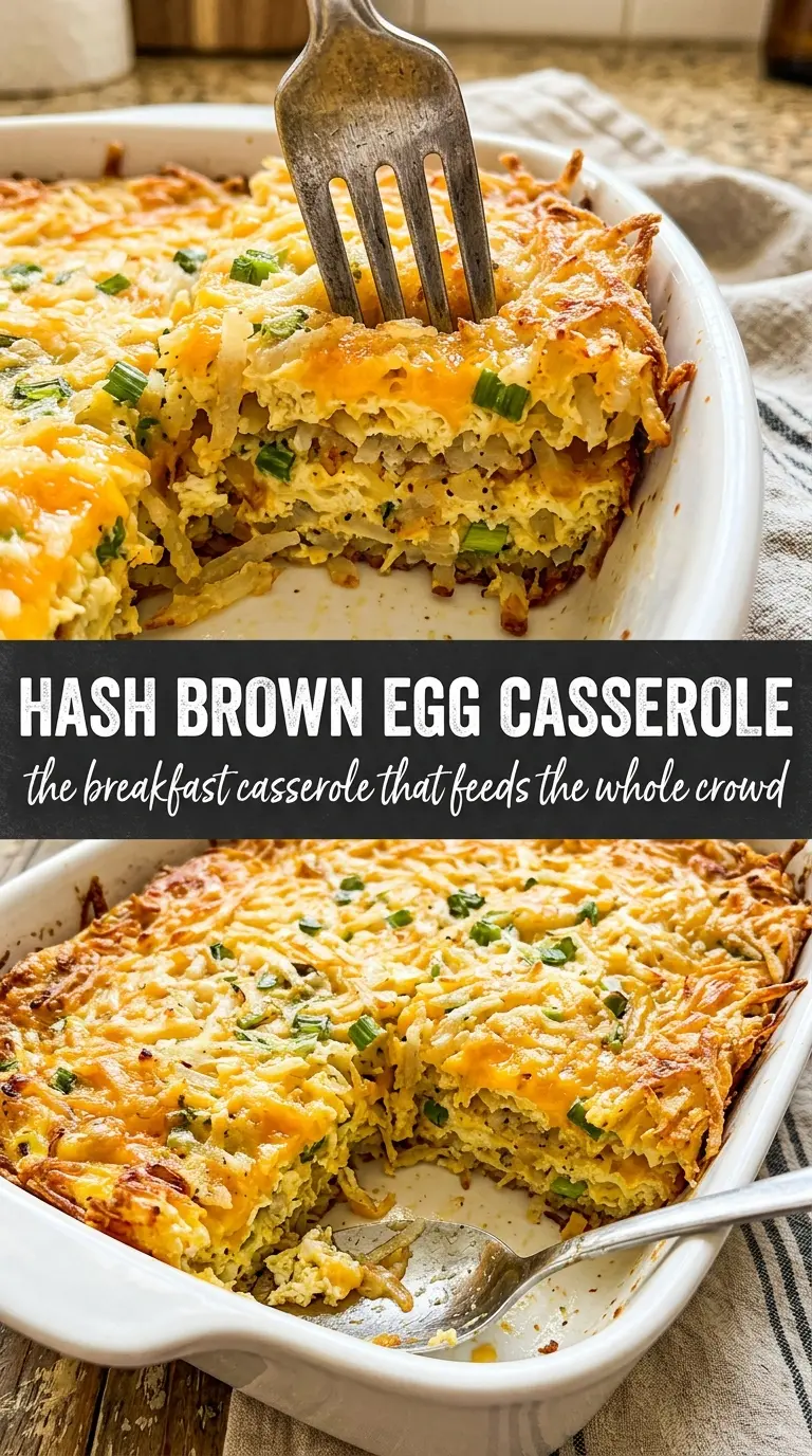 Hash Brown Egg Casserole golden puffy creamy