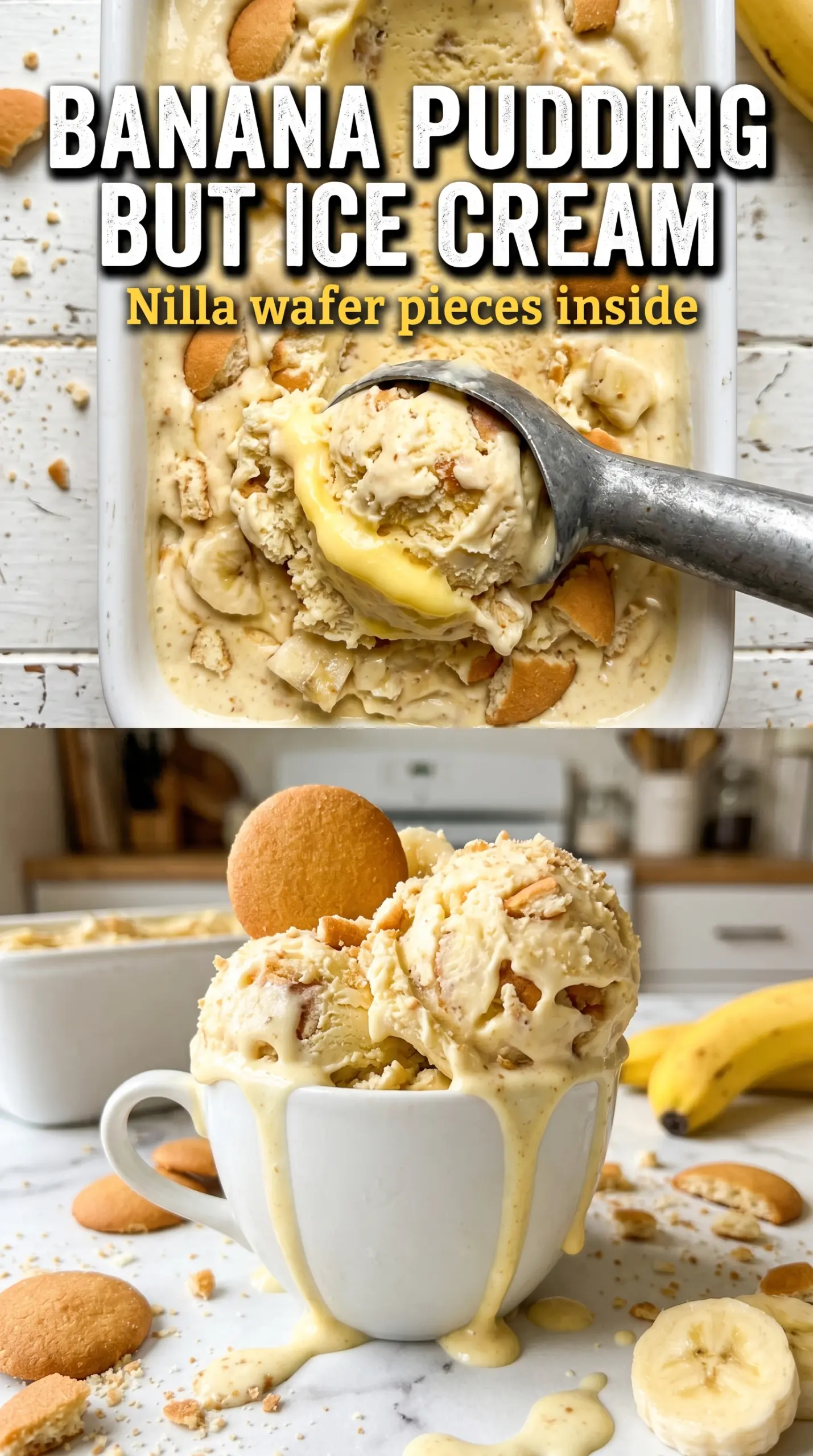 Banana Pudding Ice Cream creamy banana vanilla wafers